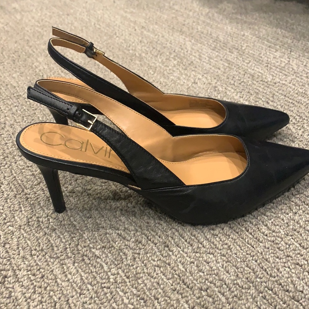 Black Calvin Klein sling back pumps Size 8